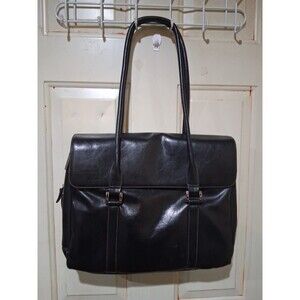 Vintage Buxton Large Leather Portfolio Briefcase Business Computer Bag Attache